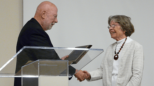 Photo: Kathy receiving the award